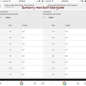 burberry mens belt size chart|fashion belts for men Burberry.